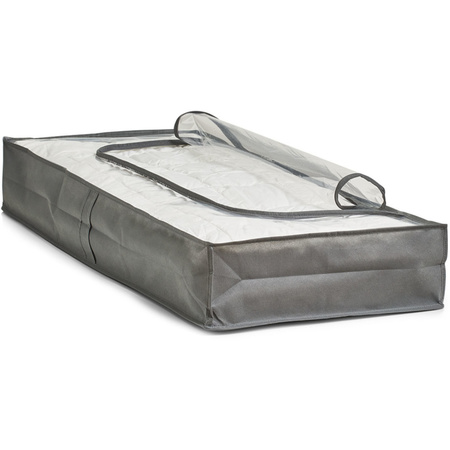 1x Duvet/blanket/cushion storagecovers grey with window 103 x 45 x 15 cm