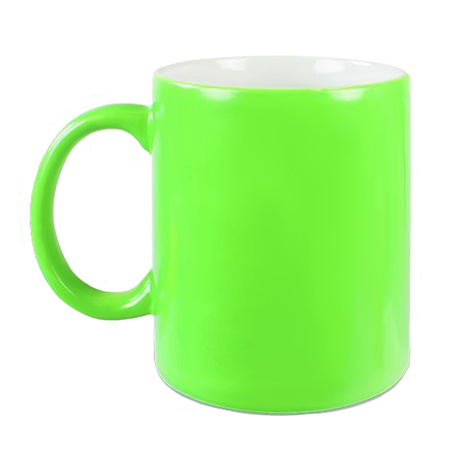 1x Fluor neon groene mokken onbedrukt 330 ml