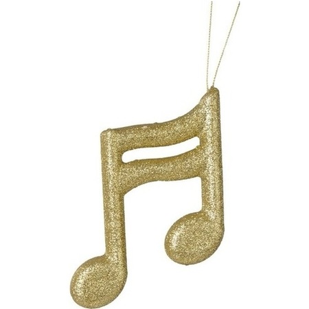 1x Gold 8th musical note Christmas tree decoration 15 cm