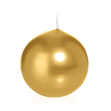 1x Gold sphere/ball candle 7 cm 16 hours