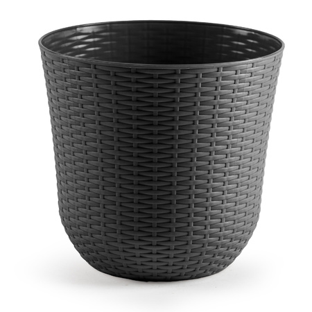 1x Grey plant/flower pots 32 cm round