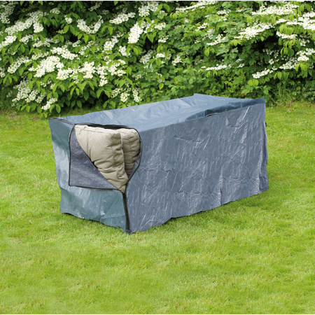 1x Grey garden seat cushion cover 150 x 75 x 75 cm