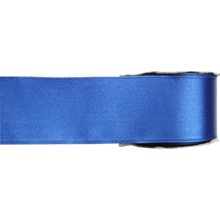 Satijn sierlint pakket - blauw/wit - 2,5 cm x 25 meter - Hobby/decoratie/knutselen