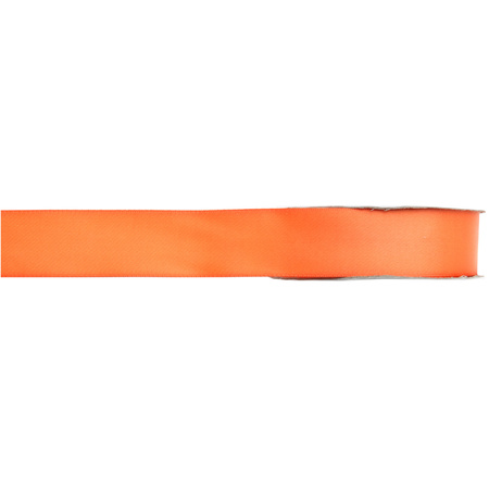 1x Hobby/decoration orange satin ribbons 1 cm/10 mm x 25 meters