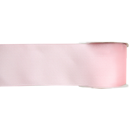 Satin deco ribbons set 2x rolls - lightpink/lightblue - 2,5 cm x 25 meters - hobby/decoration