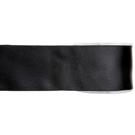 Satijn sierlint pakket - zwart/wit - 2,5 cm x 25 meter - Hobby/decoratie/knutselen