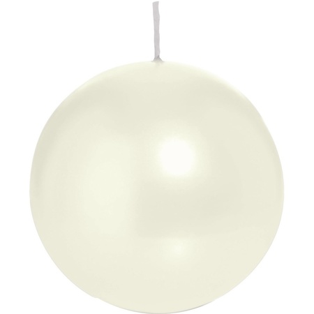 1x Ivory white sphere/ball candle 7 cm 16 hours