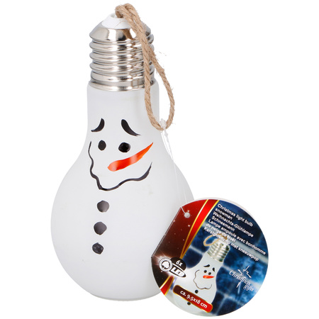 1x Christmas decoration lights snowman with LED lighting 18 cm