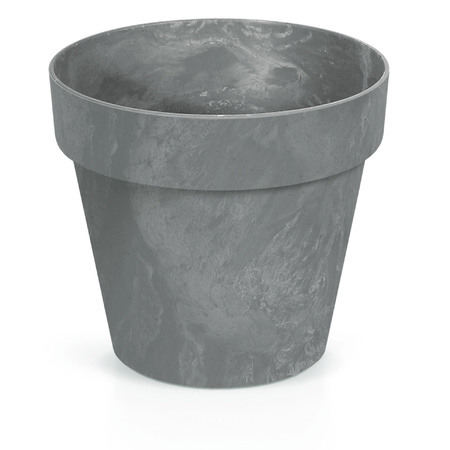 1x Artificial light grey flowerpot concrete look 17 cm