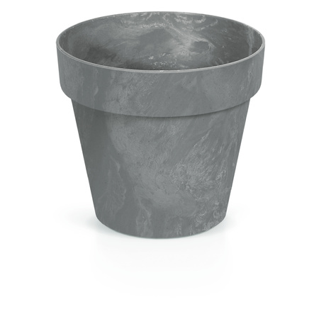 1x Artificial light grey flowerpot concrete look 25 cm