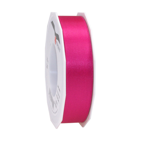 Luxery satin ribbon 2.5cm x 25m - black and pink