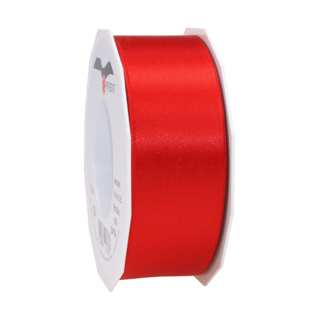 Satin presents ribbon black and red 25m x 0.4 cm