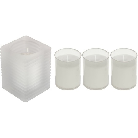 1x Matte candle holder with candle and 3x refill