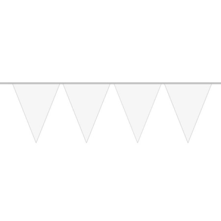 1x Mini vlaggenlijn / slinger wit 300 cm 