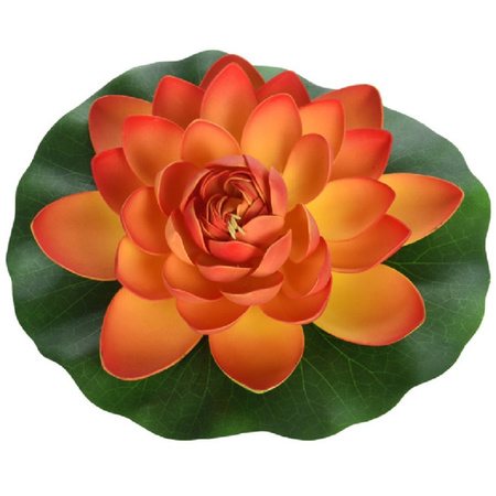 4x Gekleurde drijvende kunst waterlelie bloemen 26 cm