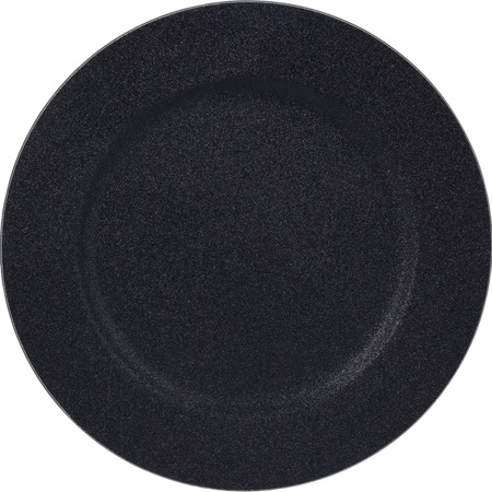 Ronde kaarsenplateau zwart van kunststof D33 cm met 3 rode LED-kaarsen 10/12,5/15 cm