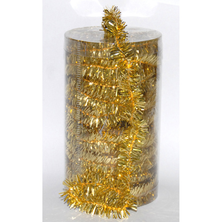 1x stuks folie tinsel slingers/guirlandes goud 20 meter kerstslingers