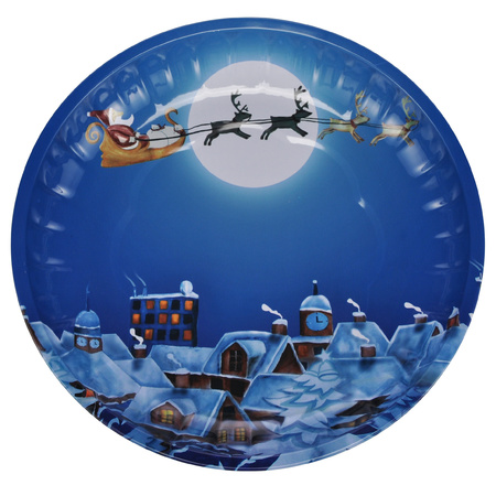 1x pcs christmas kids plates santa on sled 26 cm