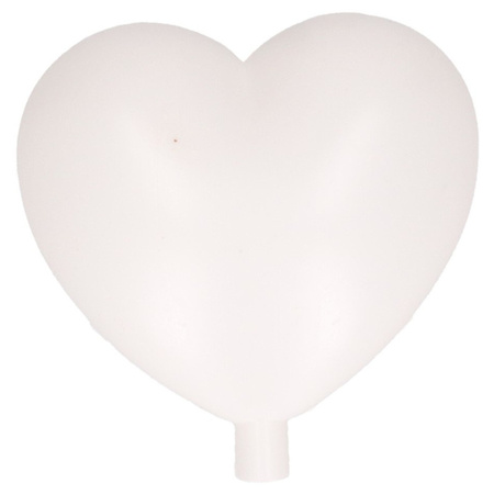 1x Wit kunststof hart decoratie 9 cm