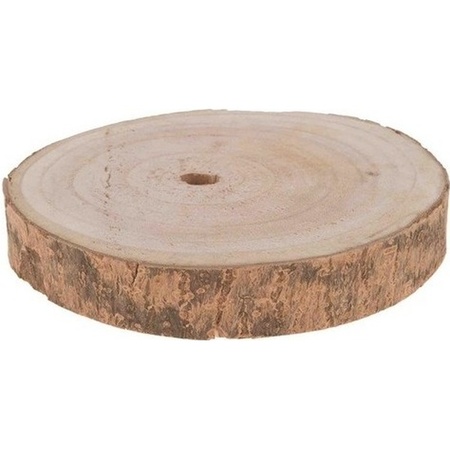 1x Home deco round tree trunk slice 20 cm