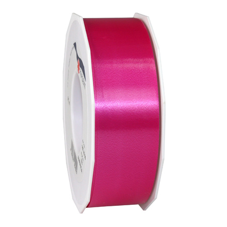 1x XL Hobby/decoration fuchsia pink plastic ribbons 4 cm/40 mm x 91 meters