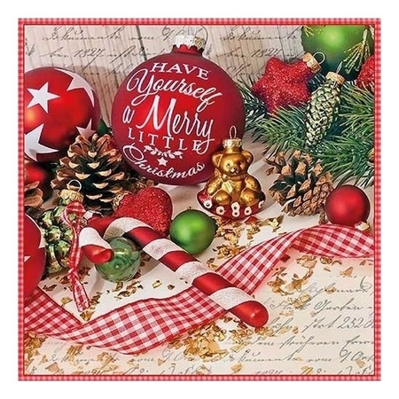 Paper tablecloth red and christmas napkins