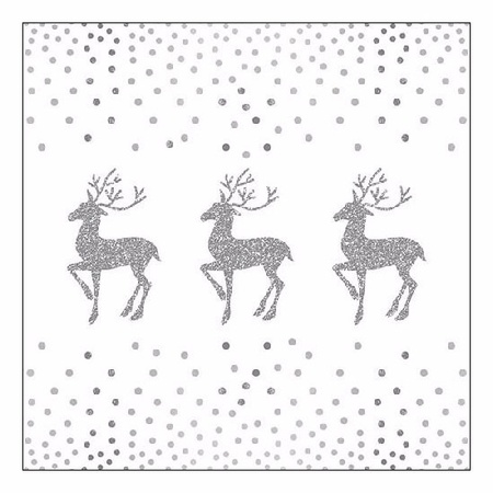 Napkinholder with reindeer and dots napkins