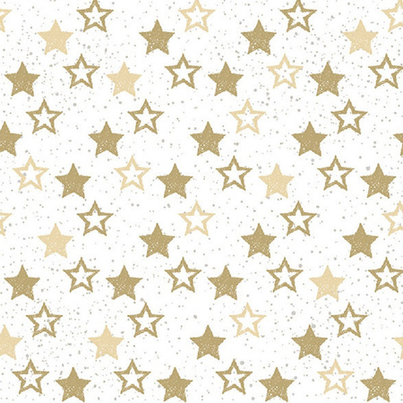 20x Napkins with golden stars 33 x 33 cm
