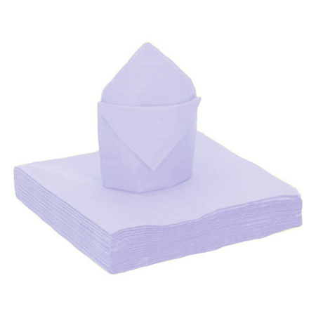 20x Pieces biodegradable napkins lilac pink - 40 x 40 cm - paper