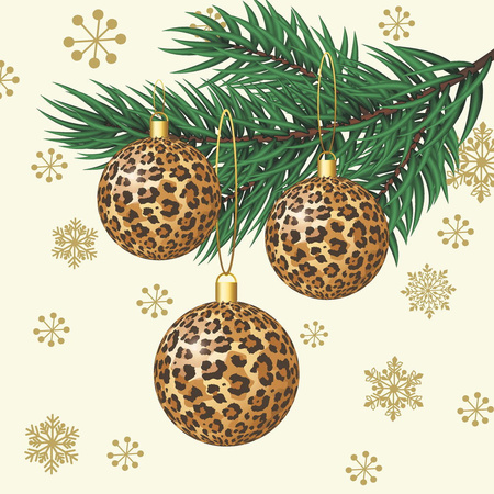 Christmas theme table set leopard gold