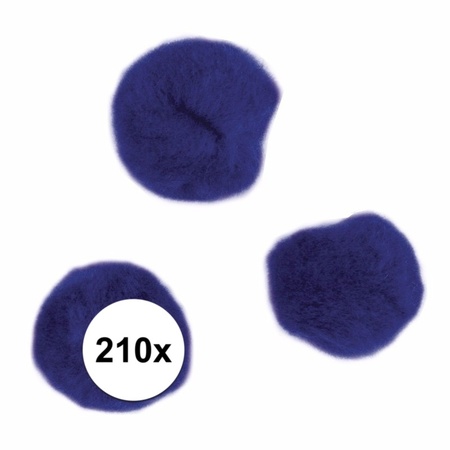 210x craft pompoms 7 mm dark blue