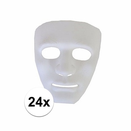 24 plastic ghost face masks