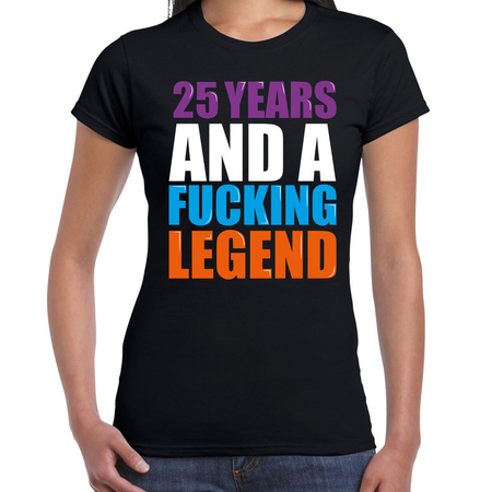 25 year legend / 25 jaar legende cadeau t-shirt zwart dames