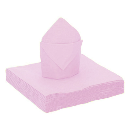25x Pieces biodegradable napkins light pink - 40 x 40 cm - paper