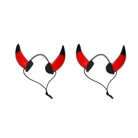 2x Devil horns with elastic