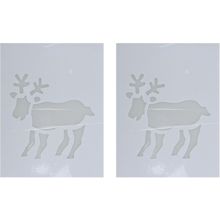 2x Christmas window templates reindeer 35 cm