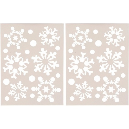2x Kerst raamsjablonen/raamdecoratie sneeuwvlokken plaatje 30 cm