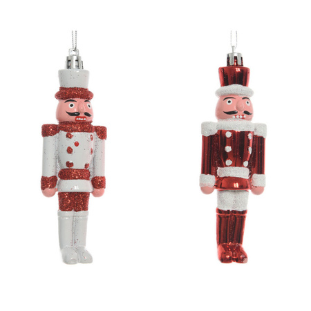 2x Nutcracker doll hangers red/white 12,5 cm