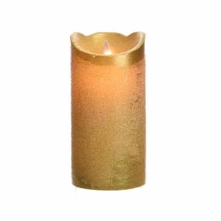 2x stuks gouden led kaarsen flakkerend 15 cm