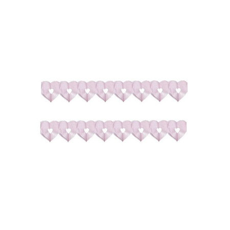 2x pieces pink hearts garlands 6 meters