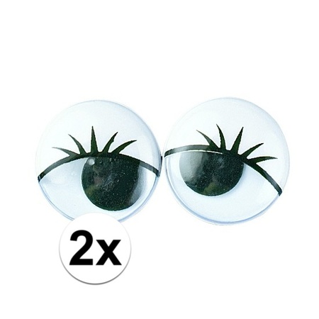 2x Wiggle eyelets with eyelashes 6 stuks