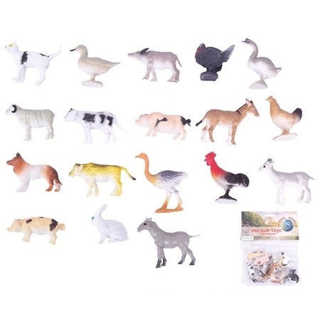 36x Boerderij speelgoed diertjes/dieren 2-6 cm