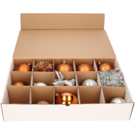 3x Christmas baubles sorting box with 10 cm compartments