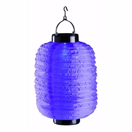 3x purple solar lampion lanterns 35 cm