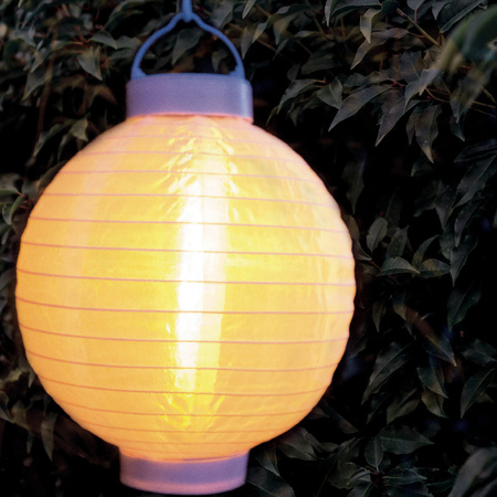3x stuks luxe solar lampion/lampionnen wit met realistisch vlameffect 20 cm 