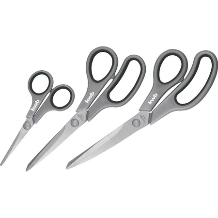 3x pieces of scissors / scissors set 14/21/25 cm