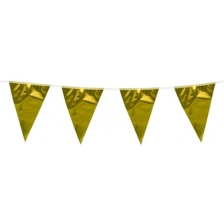 3x stuks Vlaggenlijn metallic goud 10 meter
