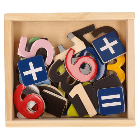 40x Magnetic wooden numbers colored