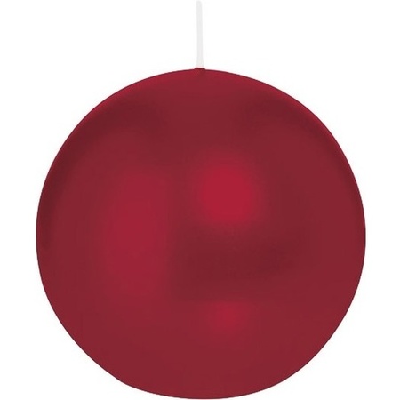 4x Burgundy red sphere/ball candle 7 cm 46 hours