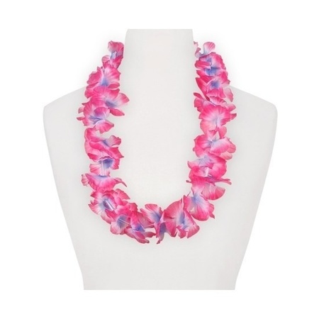 4x Hawaii kransen roze/paars 